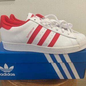 Adidas Superstar White Red GZ3741 Size 8 New Never Worn